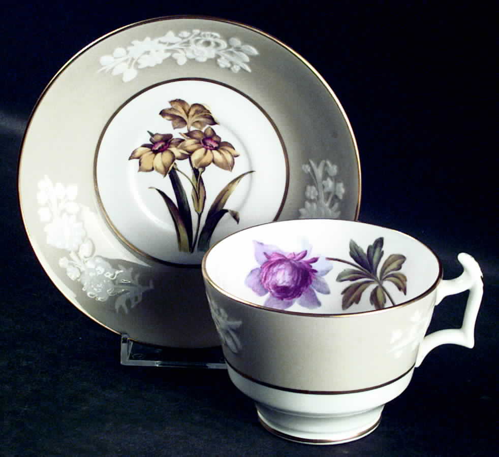 Lady Blessington Stone Footed Cup & Saucer Set by Spode-1