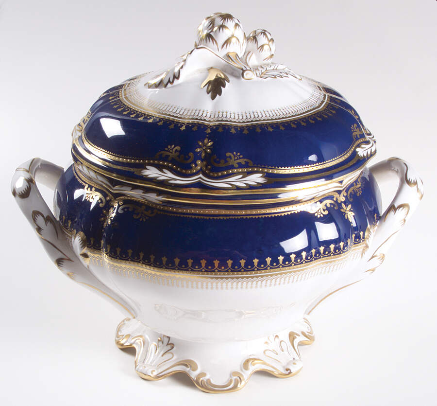 Lancaster Cobalt (White Body) Tureen &  Lid by Spode-1
