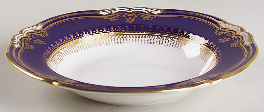 Lancaster Cobalt (White Body) Large Rim Soup Bowl by Spode-1