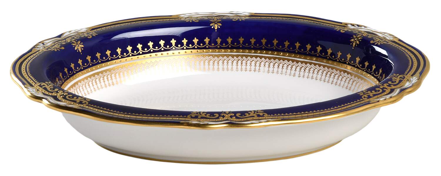 Lancaster Cobalt (White Body) 9" Oval Vegetable Bowl by Spode-1