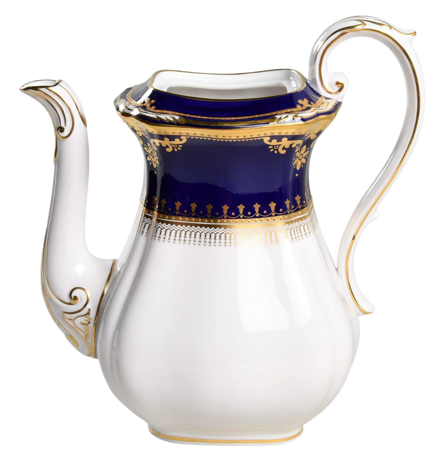 Lancaster Cobalt (White Body) Coffee Pot No Lid by Spode-1