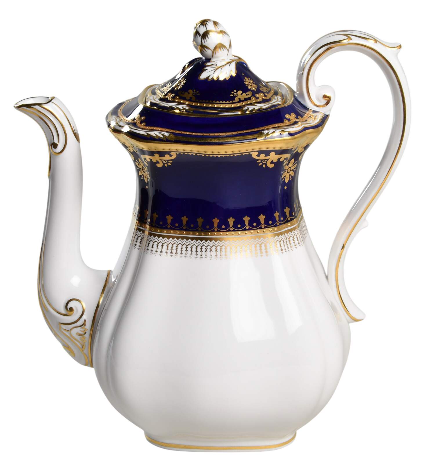 Lancaster Cobalt (White Body) Coffee Pot & Lid by Spode-1
