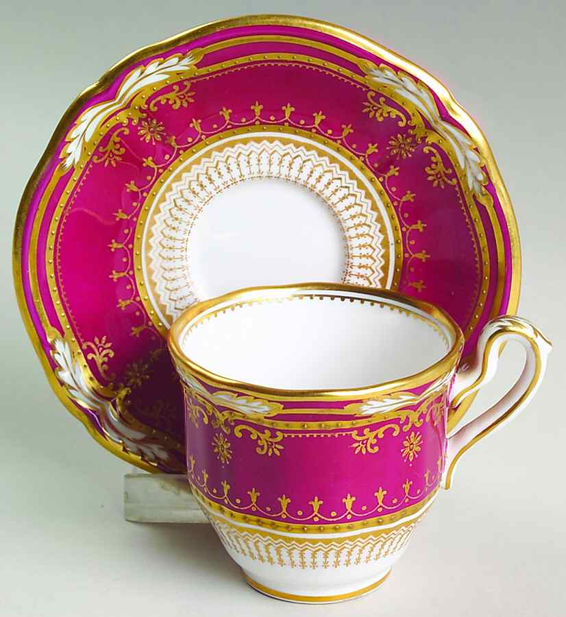 Lancaster Crimson Footed Demitasse Cup & Saucer Set by Spode-1