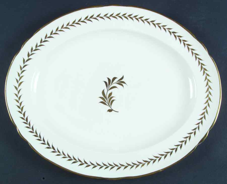 Laurel Gold 14" Oval Serving Platter by Spode-1