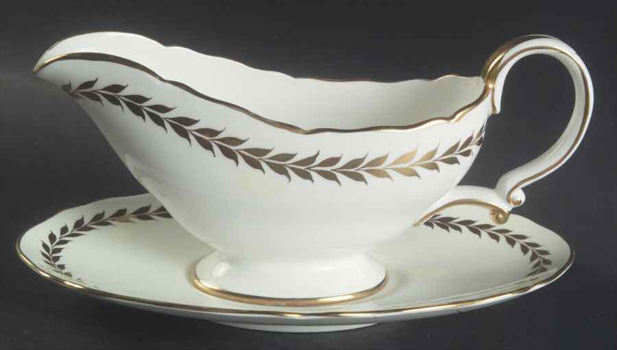 Laurel Gold Gravy Boat & Underplate by Spode-1