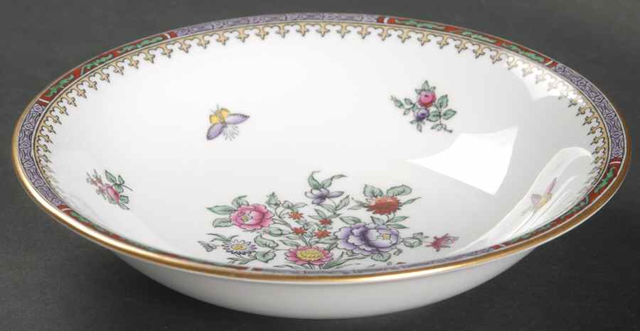 Lowestoft Flowers (Bone) Coupe Cereal Bowl by Spode-1