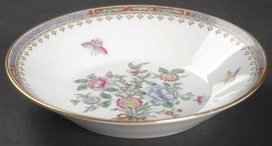 Lowestoft Flowers (Bone) Fruit/Dessert (Sauce) Bowl by Spode-1