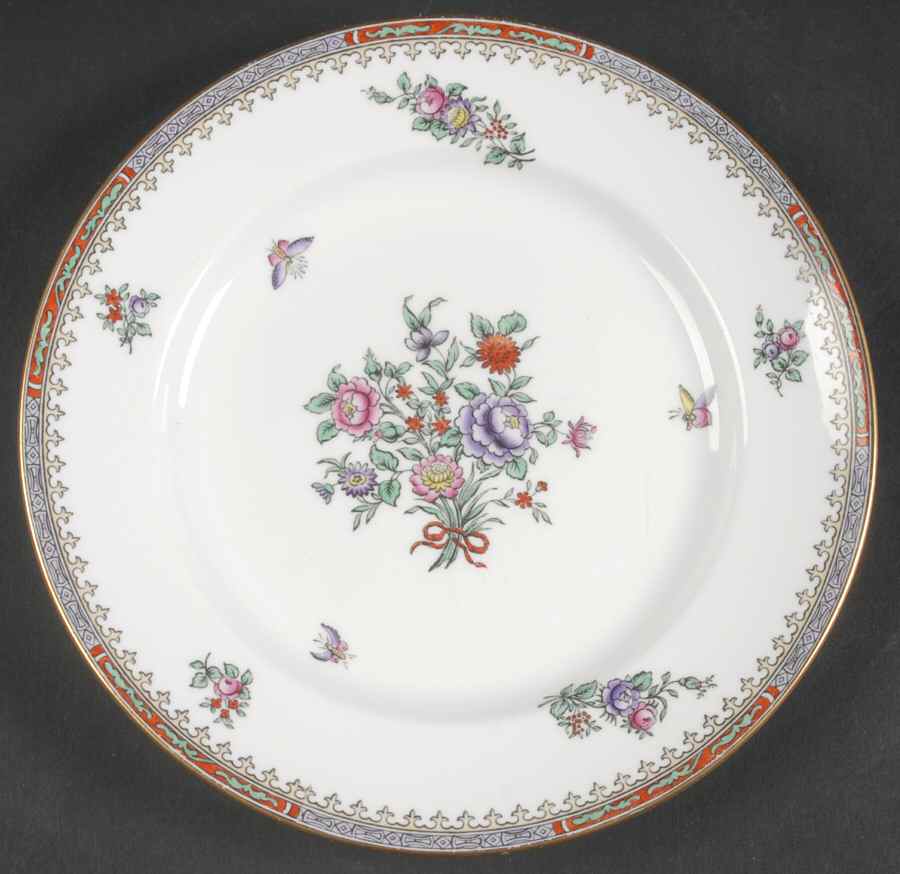 Lowestoft Flowers (Bone) Salad Plate by Spode-1