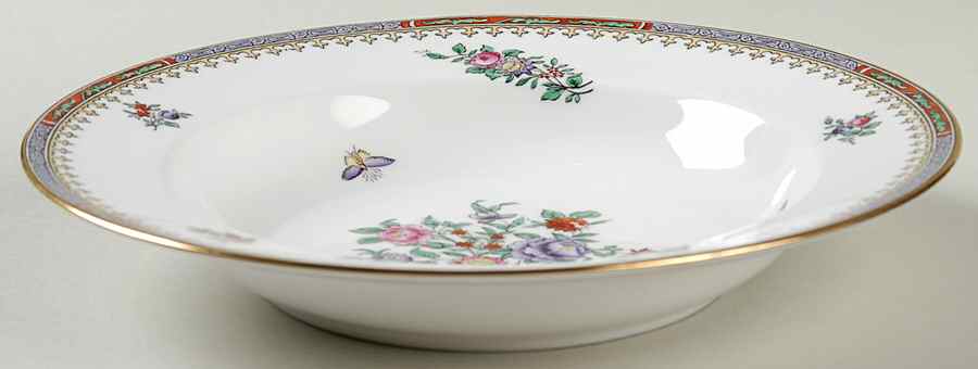 Lowestoft Flowers (Bone) Rim Soup Bowl by Spode-1