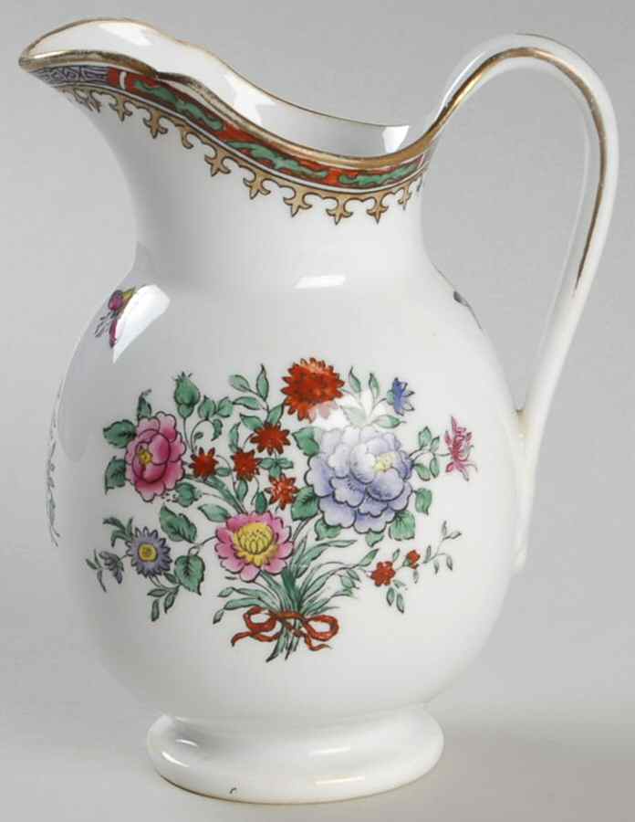 Lowestoft Flowers (Bone) Creamer by Spode-1