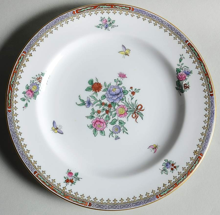 Lowestoft Flowers (Bone) Salad Plate by Spode-1