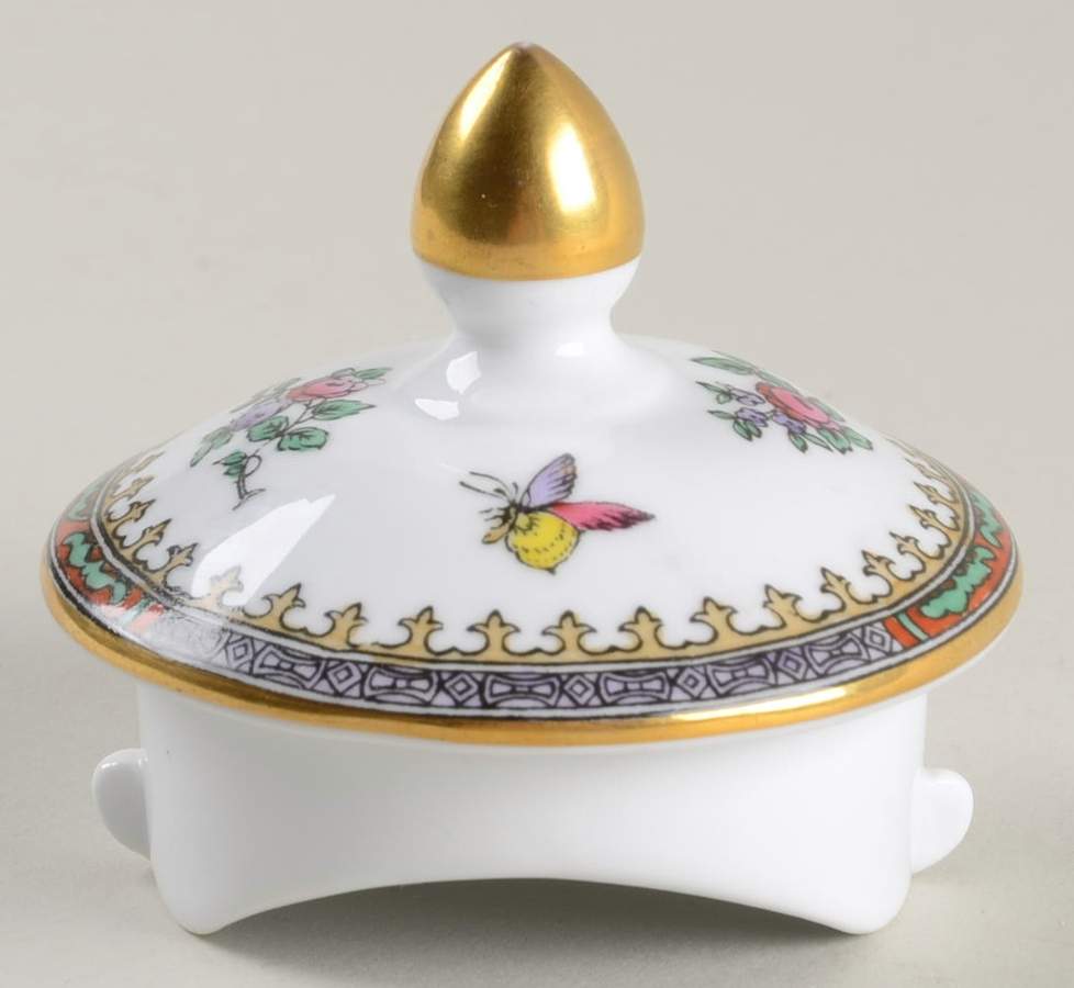 Lowestoft Flowers (Bone) Lid for Hot Water Jug by Spode-1