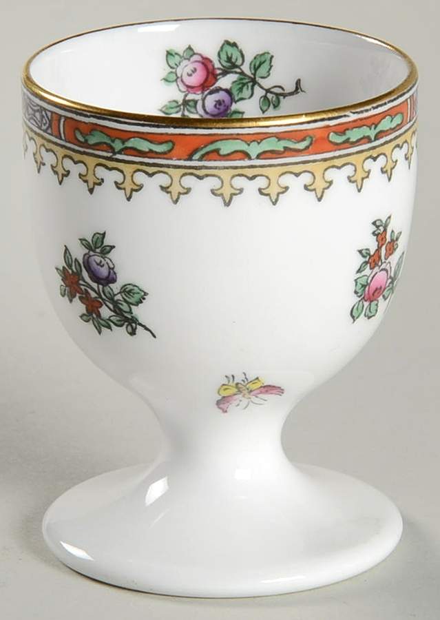 Lowestoft Flowers (Bone) Single Egg Cup by Spode-1