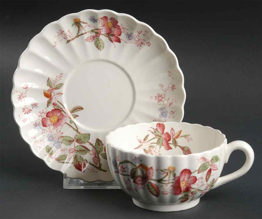 Lorraine Flat Cup & Saucer Set by Spode-1