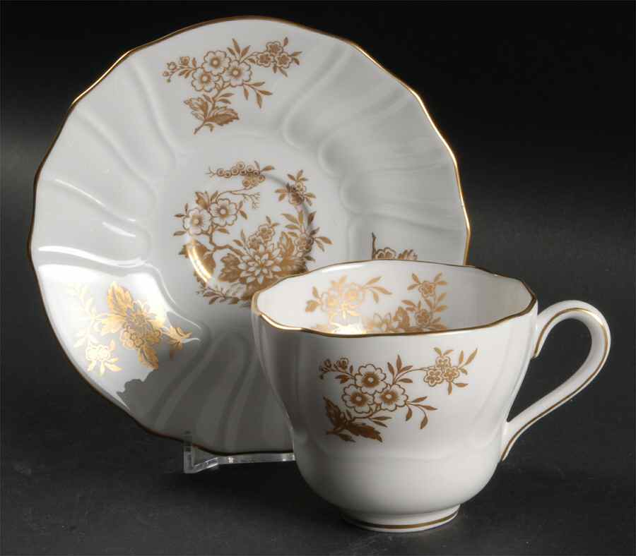 Louvain Footed Cup & Saucer Set by Spode-1