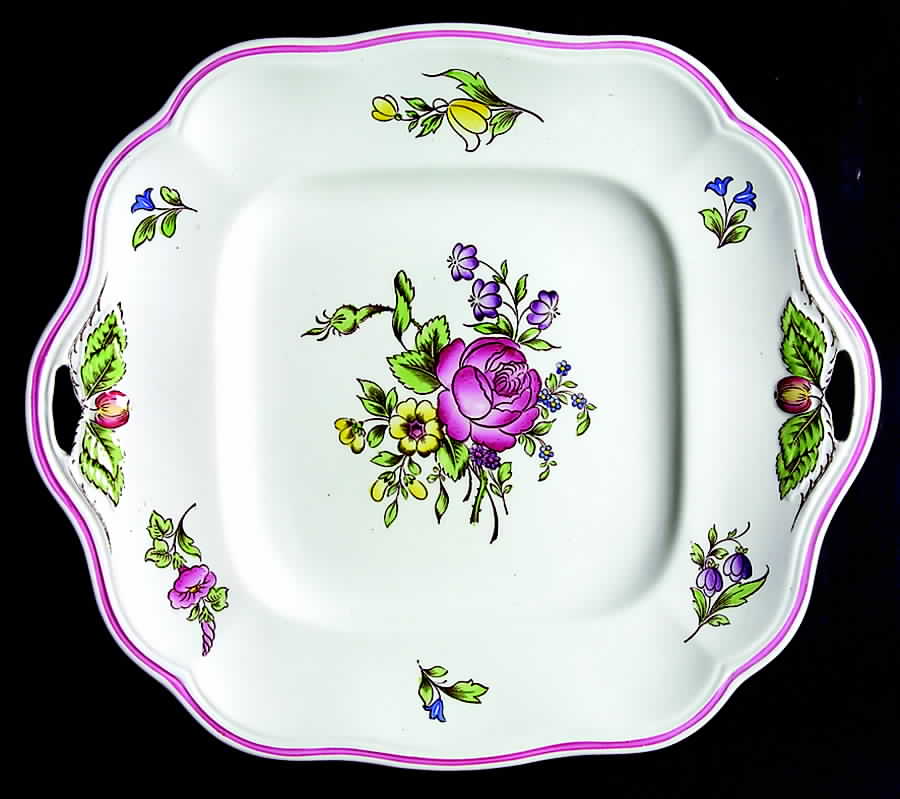 Luneville Square Handled Cake Plate by Spode-1