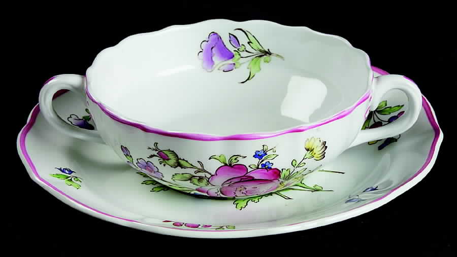 Luneville Flat Cream Soup Bowl & Saucer Set by Spode-1