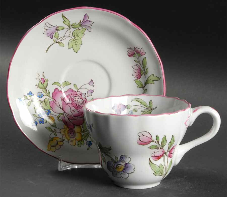 Luneville Flat Cup & Saucer Set by Spode-1