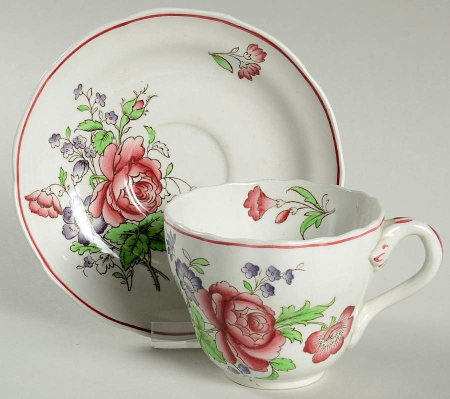 Luneville Flat Cup & Saucer Set by Spode-1