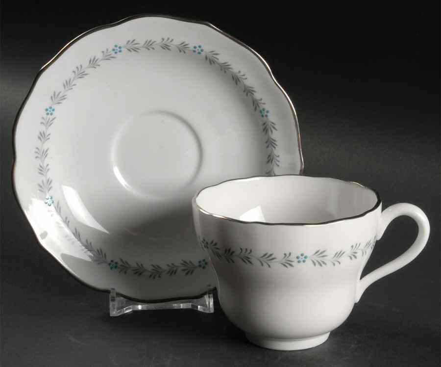 Lyric Footed Cup & Saucer Set by Spode-1