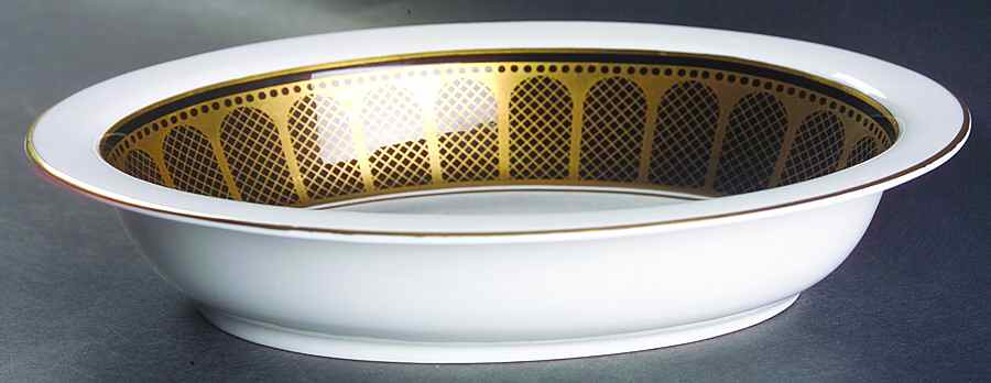 Marble Arch Black 9" Oval Vegetable Bowl by Spode-1