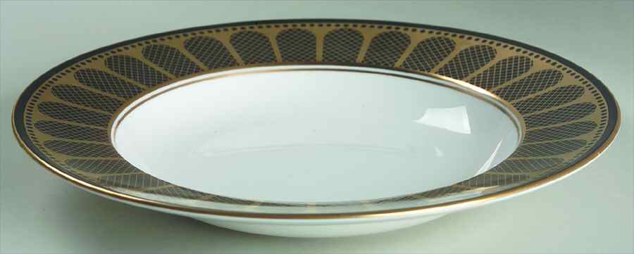 Marble Arch Black Large Rim Soup Bowl by Spode-1