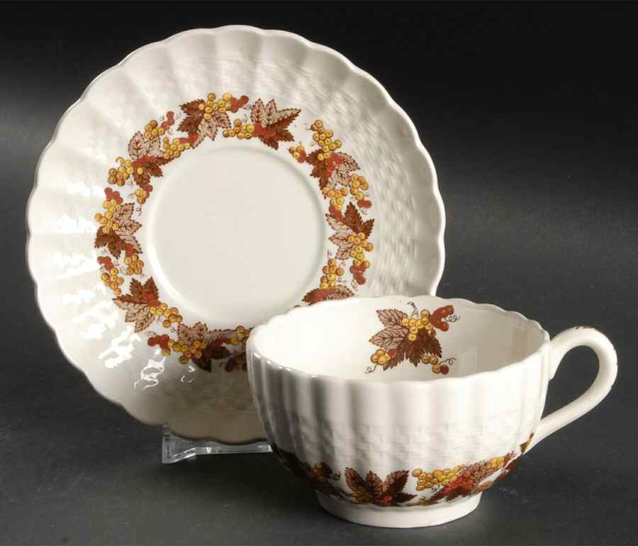 Madeira Footed Cup & Saucer Set by Spode-1