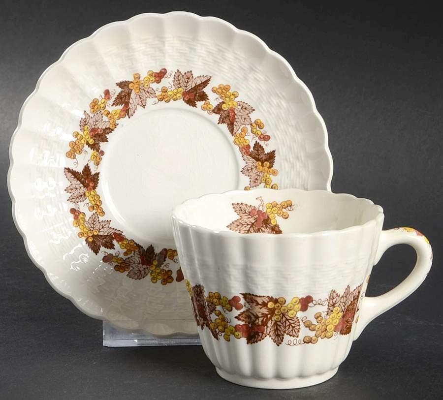 Madeira Flat Cup & Saucer Set by Spode-1