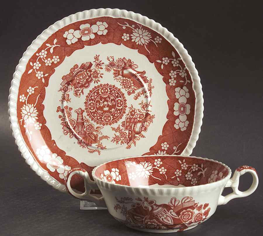 Madrid Flat Cream Soup Bowl & Saucer Set by Spode-1