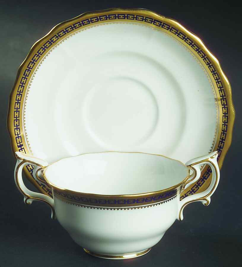 Majestic Flat Bouillon Cup & Saucer by Spode-1
