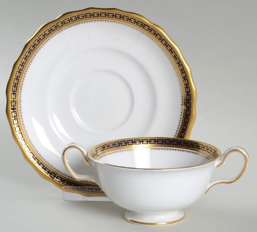 Majestic Footed Bouillon Cup & Saucer by Spode-1