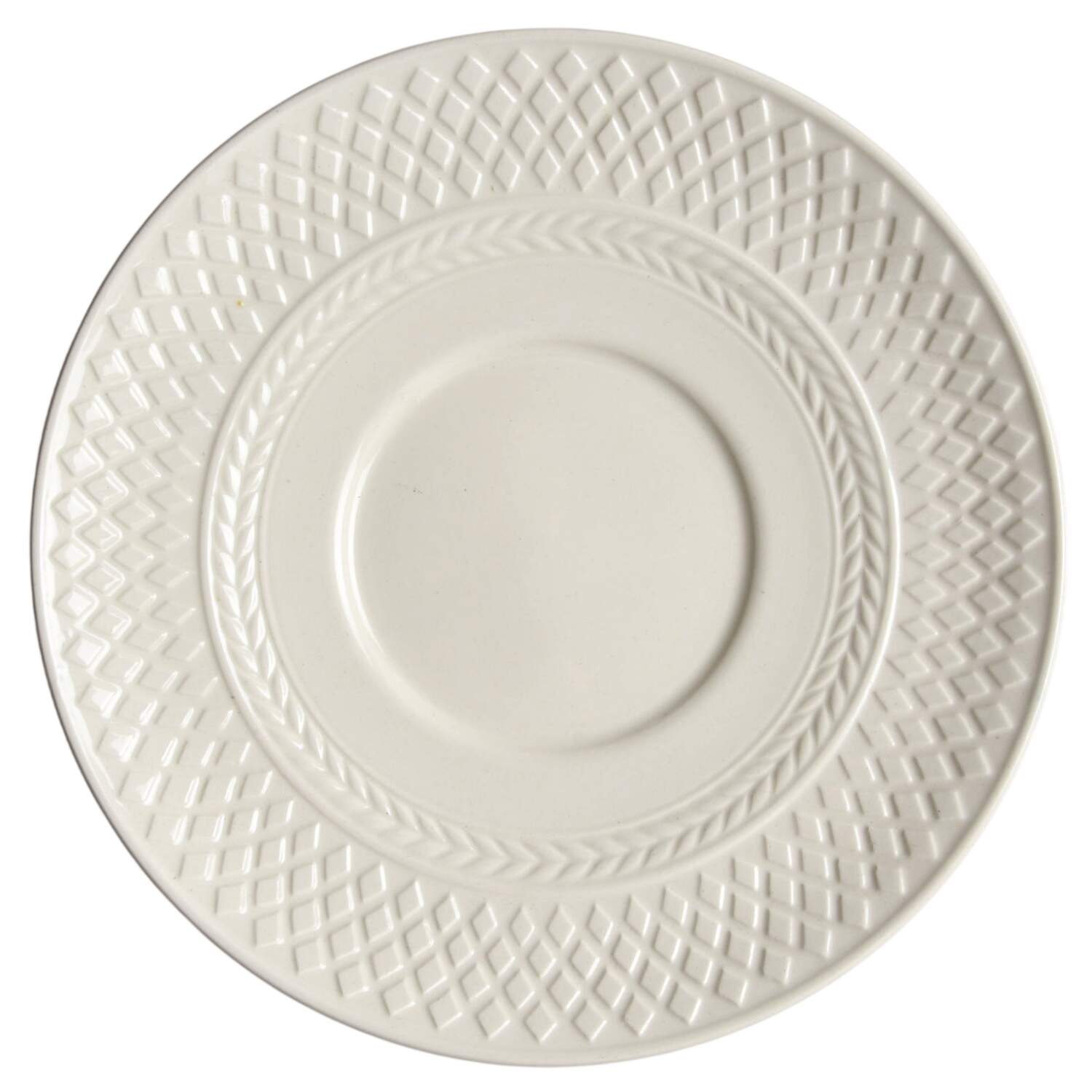 Mansard (Off White, Earthenware) Saucer for Cream Soup Bowl by Spode-1