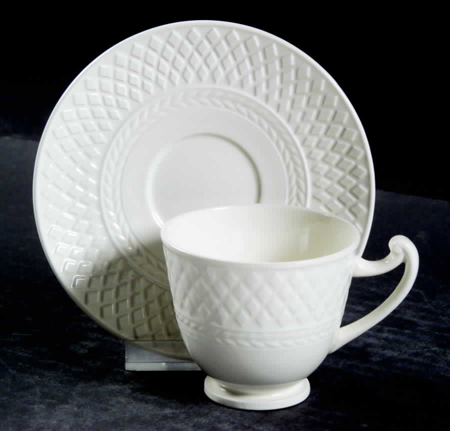 Mansard (Off White, Earthenware) Footed Demitasse Cup & Saucer Set by Spode-1