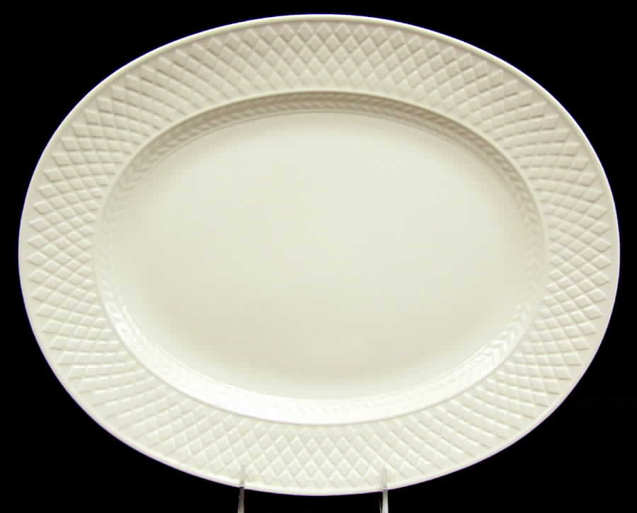 Mansard (Off White, Earthenware) 15" Oval Serving Platter by Spode-1