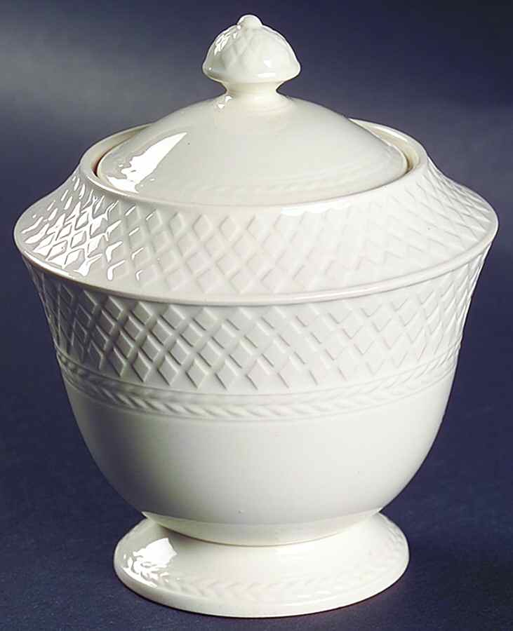 Mansard (Off White, Earthenware) Sugar Bowl & Lid by Spode-1