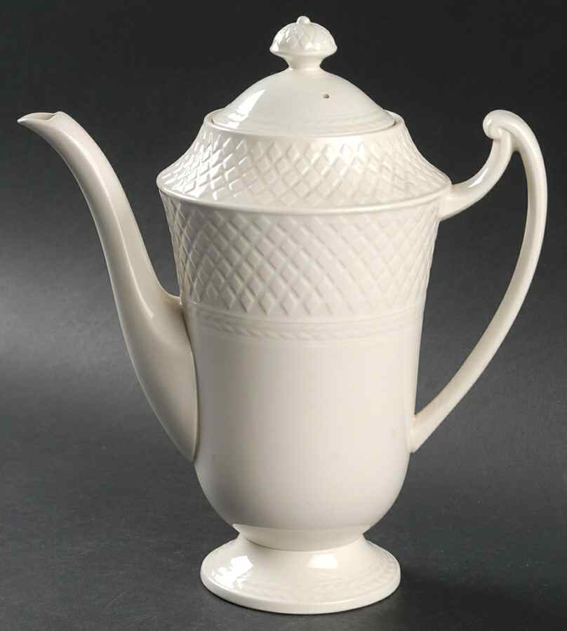 Mansard (Off White, Earthenware) Coffee Pot & Lid by Spode-1