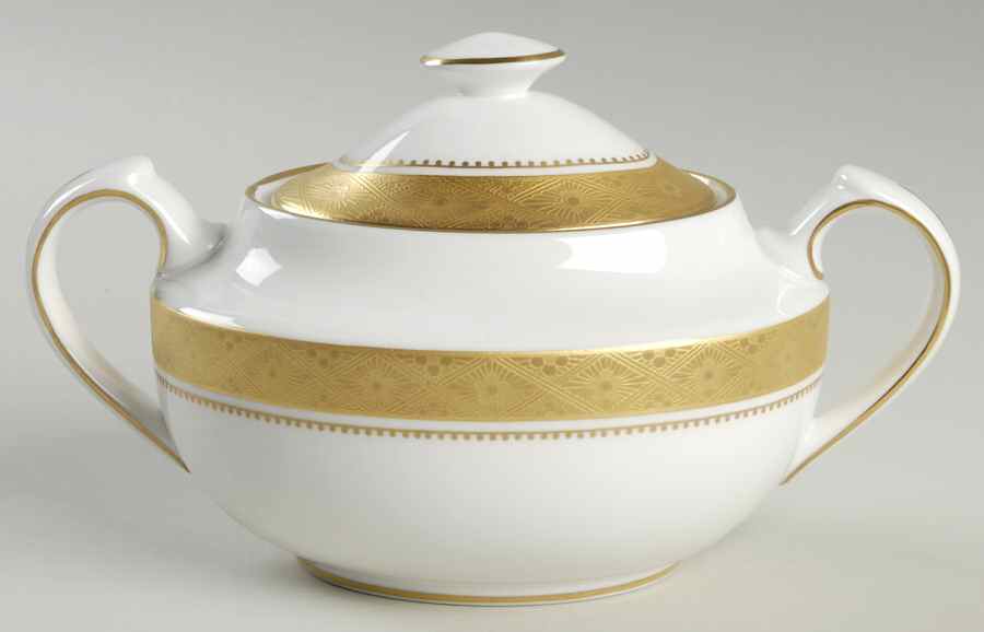 Mandarin Gold Sugar Bowl & Lid by Spode-1