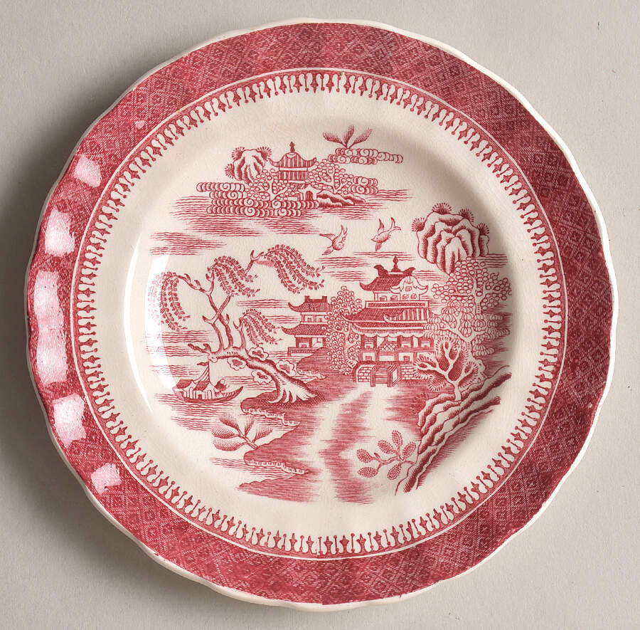 Mandarin Pink (Chelsea, No Trim) Bread & Butter Plate by Spode-1