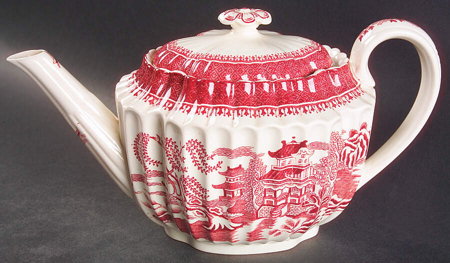 Mandarin Pink (Chelsea, No Trim) Teapot & Lid by Spode-1