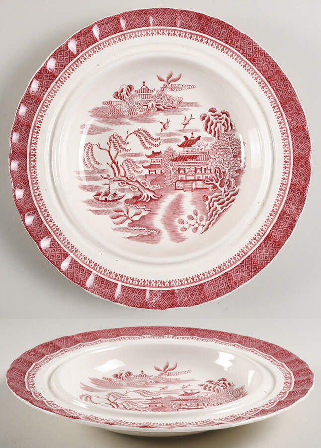 Mandarin Pink (Chelsea, No Trim) Muffin Dish No Lid by Spode-1