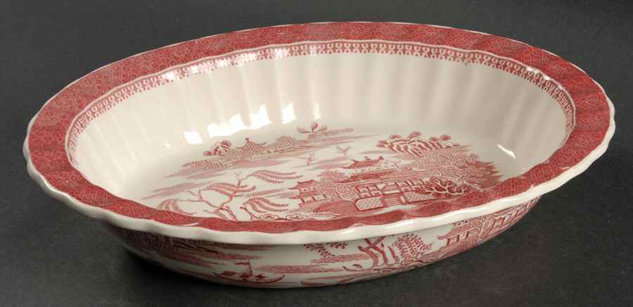 Mandarin Pink (Chelsea, No Trim) 11" Oval Vegetable Bowl by Spode-1