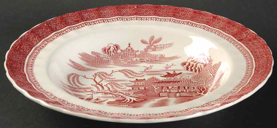 Mandarin Pink (Chelsea, No Trim) Large Rim Soup Bowl by Spode-1