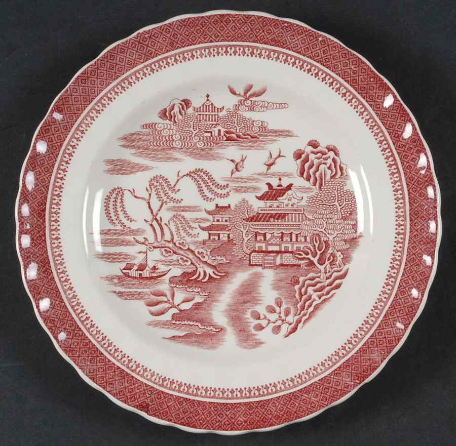 Mandarin Pink (Chelsea, No Trim) Luncheon Plate by Spode-1