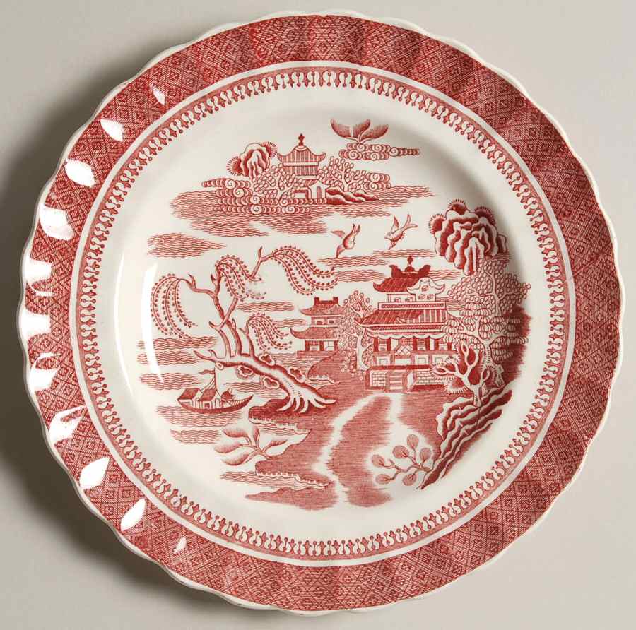 Mandarin Pink (Chelsea, No Trim) Salad Plate by Spode-1