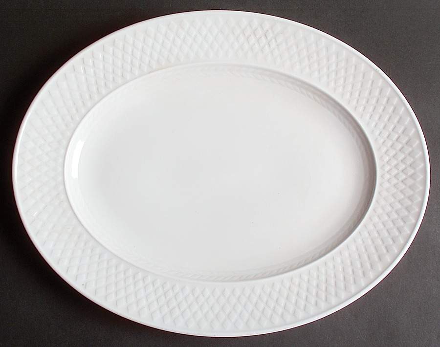 Mansard (Bone) 15" Oval Serving Platter by Spode-1