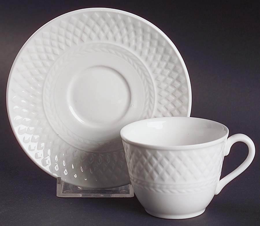 Mansard (Bone) Flat Demitasse Cup & Saucer Set by Spode-1