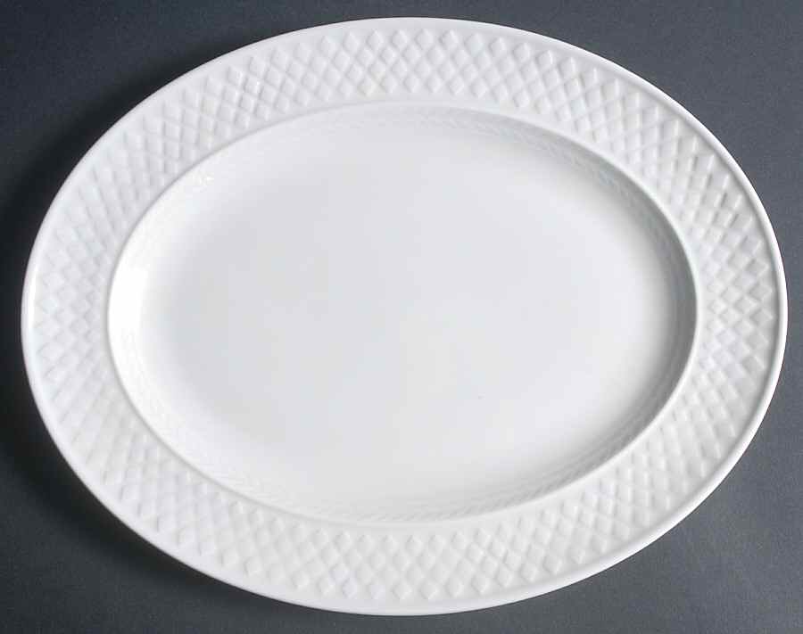 Mansard (Bone) 13" Oval Serving Platter by Spode-1
