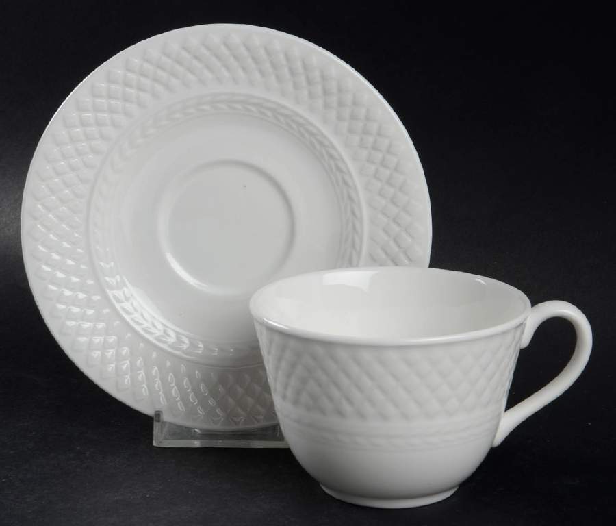 Mansard (Bone) Flat Cup & Saucer Set by Spode-1