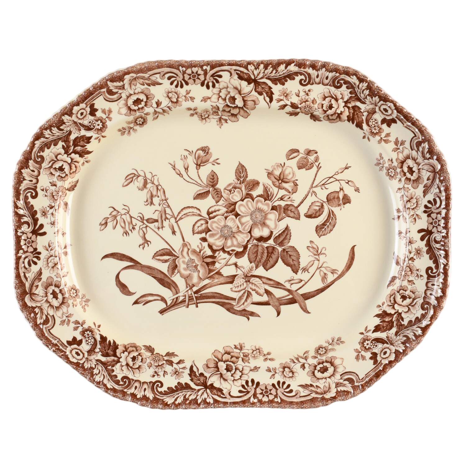Marina Brown 17" Oval Serving Platter by Spode-1