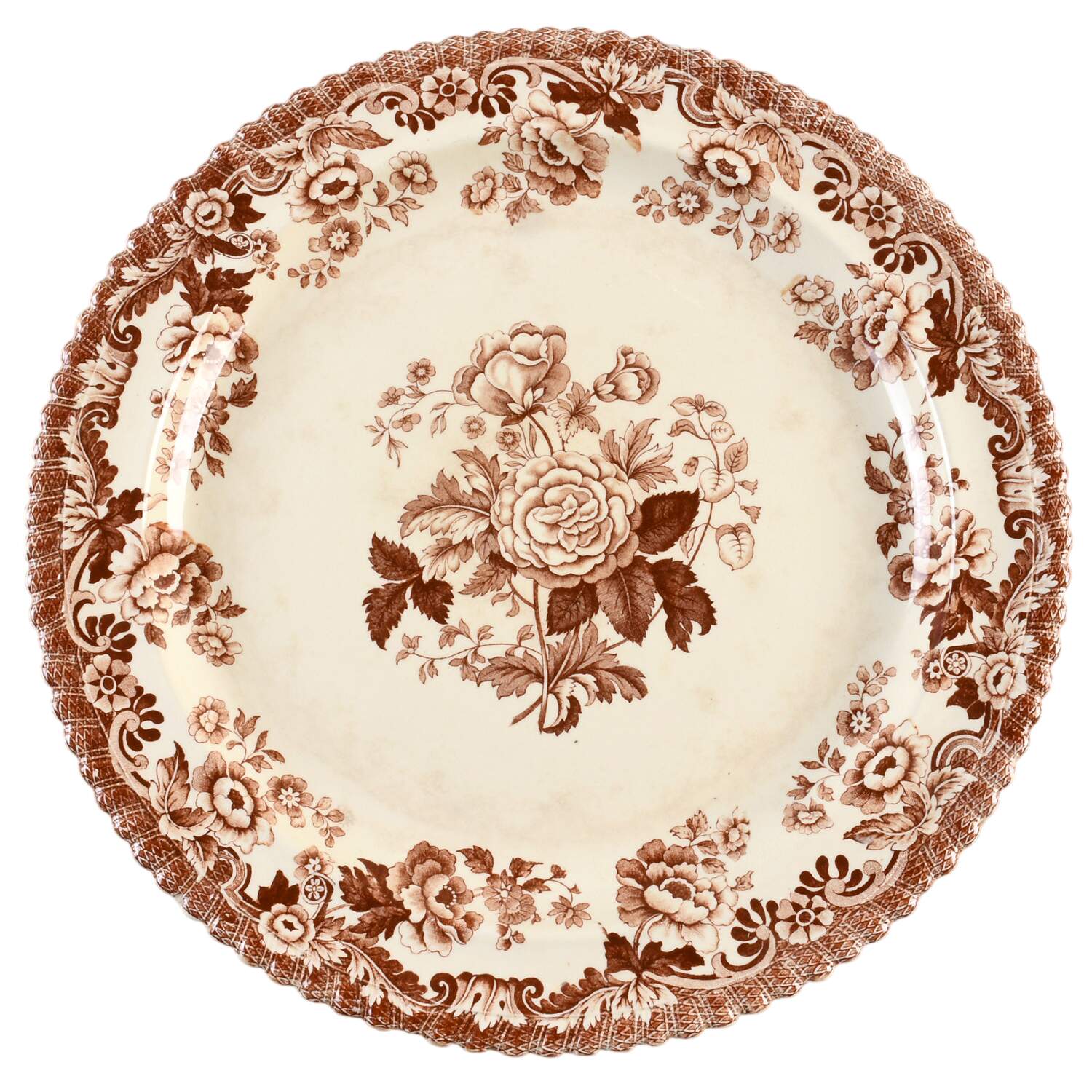 Marina Brown 12" Chop Plate (Round Platter) by Spode-1